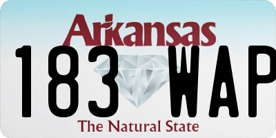 AR license plate 183WAP