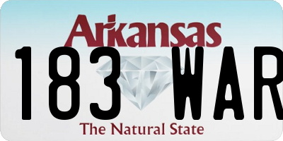 AR license plate 183WAR