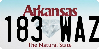 AR license plate 183WAZ