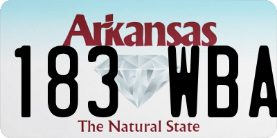 AR license plate 183WBA