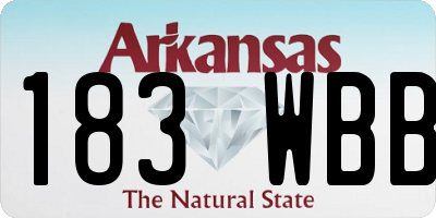 AR license plate 183WBB