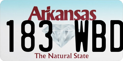 AR license plate 183WBD