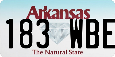 AR license plate 183WBE