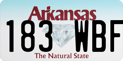 AR license plate 183WBF