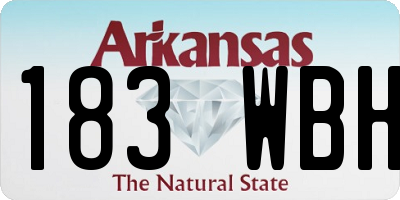 AR license plate 183WBH