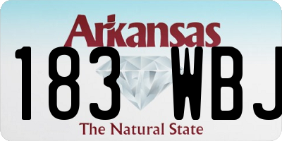 AR license plate 183WBJ