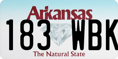 AR license plate 183WBK