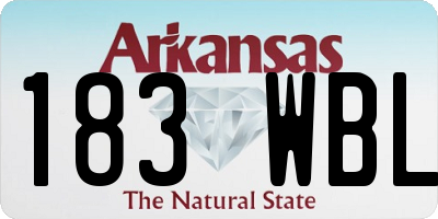 AR license plate 183WBL