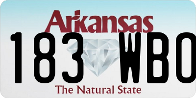 AR license plate 183WBO