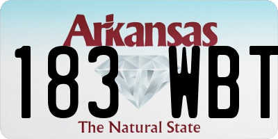 AR license plate 183WBT