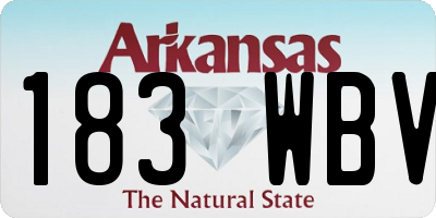 AR license plate 183WBV