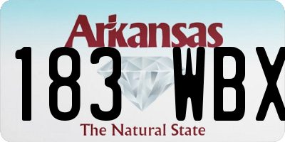 AR license plate 183WBX