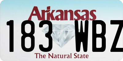 AR license plate 183WBZ