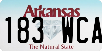 AR license plate 183WCA