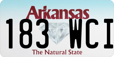 AR license plate 183WCI