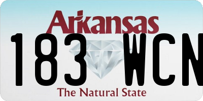 AR license plate 183WCN
