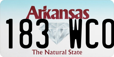 AR license plate 183WCO