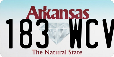 AR license plate 183WCV
