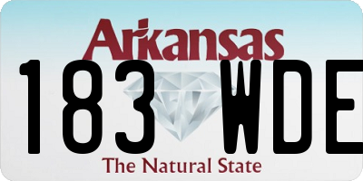 AR license plate 183WDE