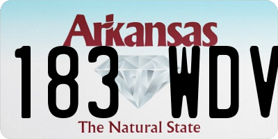 AR license plate 183WDV