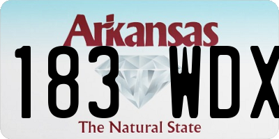 AR license plate 183WDX