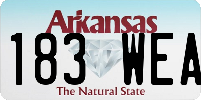 AR license plate 183WEA