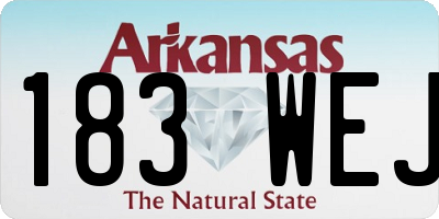 AR license plate 183WEJ