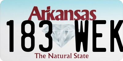 AR license plate 183WEK