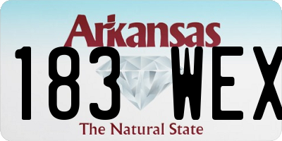 AR license plate 183WEX
