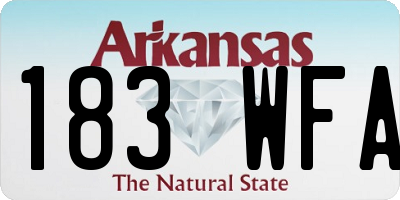 AR license plate 183WFA