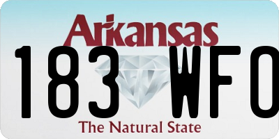 AR license plate 183WFO