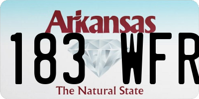 AR license plate 183WFR