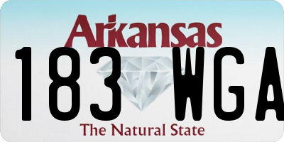 AR license plate 183WGA