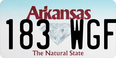 AR license plate 183WGF
