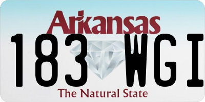AR license plate 183WGI
