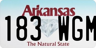 AR license plate 183WGM