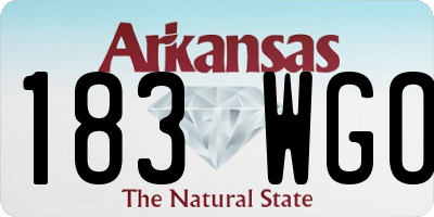 AR license plate 183WGO