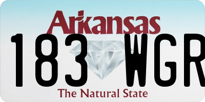 AR license plate 183WGR