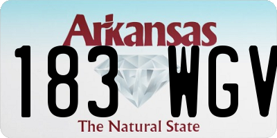 AR license plate 183WGV