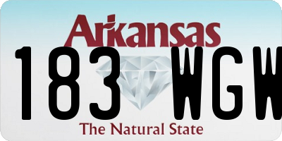 AR license plate 183WGW