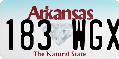 AR license plate 183WGX