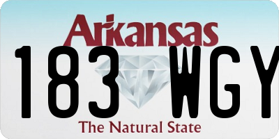 AR license plate 183WGY