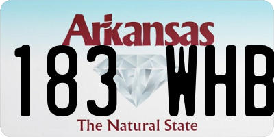 AR license plate 183WHB