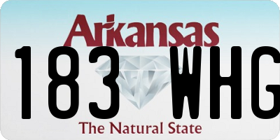 AR license plate 183WHG