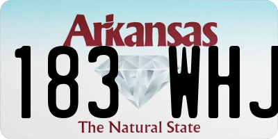 AR license plate 183WHJ