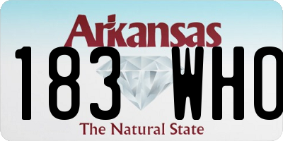 AR license plate 183WHO