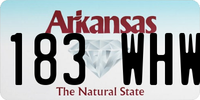 AR license plate 183WHW