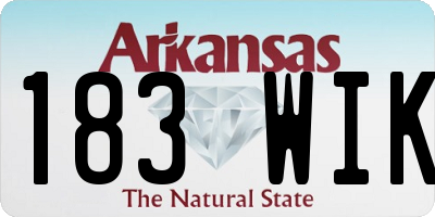 AR license plate 183WIK