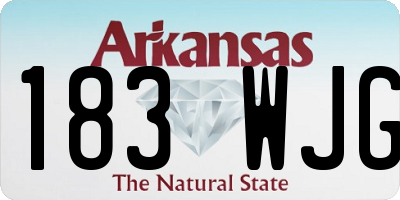 AR license plate 183WJG
