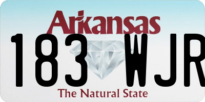 AR license plate 183WJR